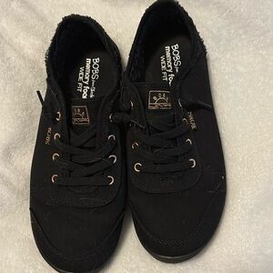 Bobs memory foam wide size 8 1/2 black sneakers shoes